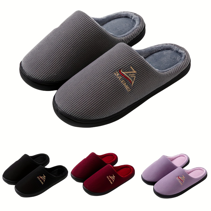 soft plush cozy house slippers anti skid slip on shoes indoor for men and women winter shoes details 0