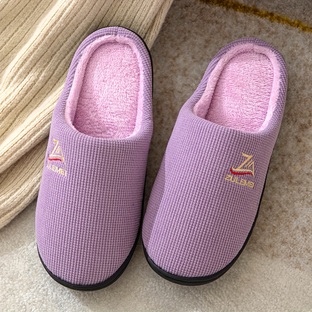 soft plush cozy house slippers anti skid slip on shoes indoor for men and women winter shoes details 8