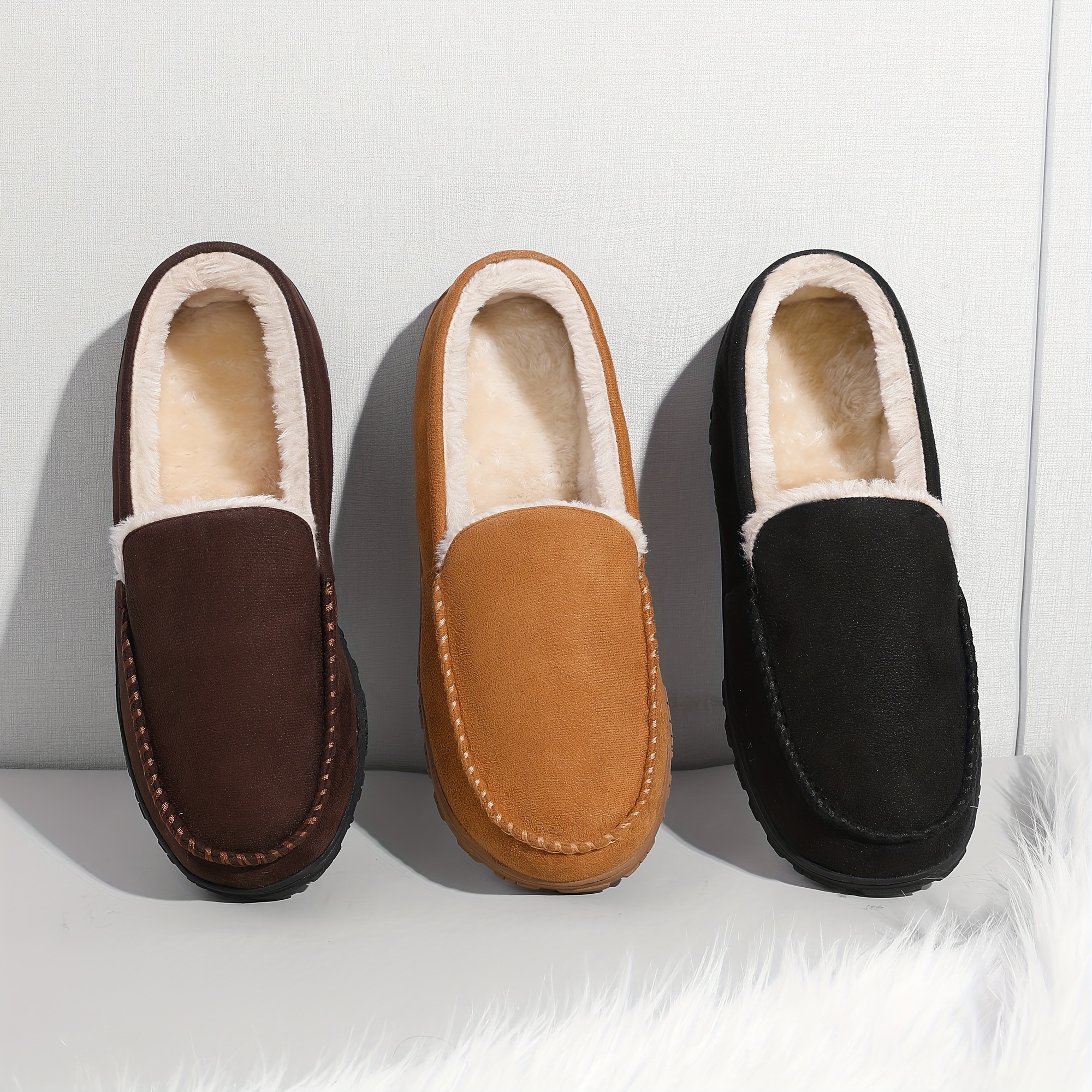 slippers for men mens slippers memory foam slip on moccasins slippers house slippers with anti slip sole details 1