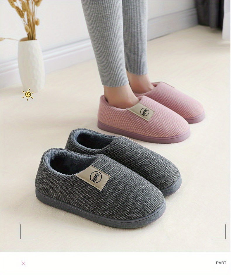 unisex house slippers mens couples winter warm floor home slippers loafer indoor bedroom shoes women details 0