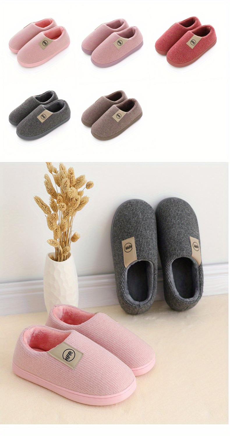 unisex house slippers mens couples winter warm floor home slippers loafer indoor bedroom shoes women details 4