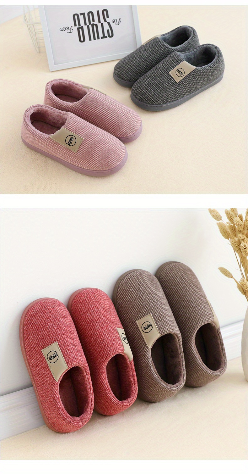 unisex house slippers mens couples winter warm floor home slippers loafer indoor bedroom shoes women details 5