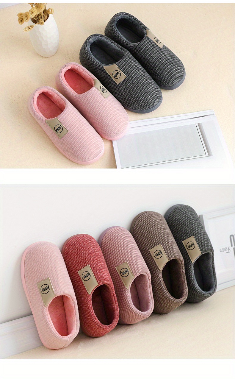 unisex house slippers mens couples winter warm floor home slippers loafer indoor bedroom shoes women details 6