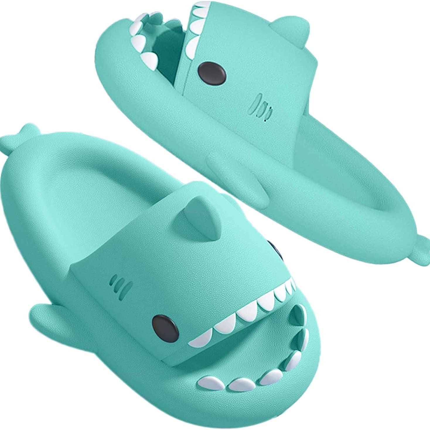 cartoon shark non slip slides slippers lightweight quick drying slides for men women slippers for indoor outdoor beach shower house shoes details 5