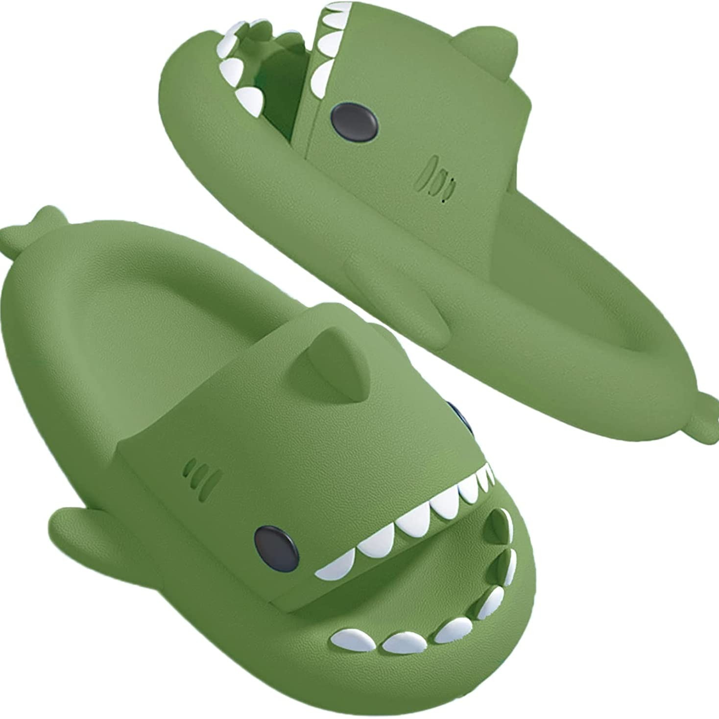 cartoon shark non slip slides slippers lightweight quick drying slides for men women slippers for indoor outdoor beach shower house shoes details 6