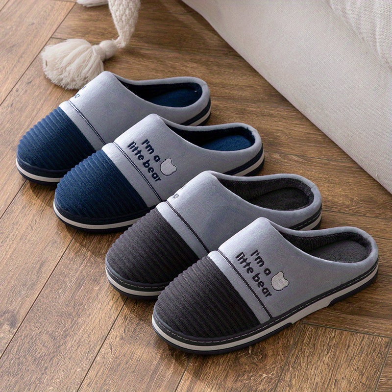 men fashion plush-2023 mens fashion plush bear graphic slippers funny animal home slipper house shoes for indoor walking autumn and winter details 3