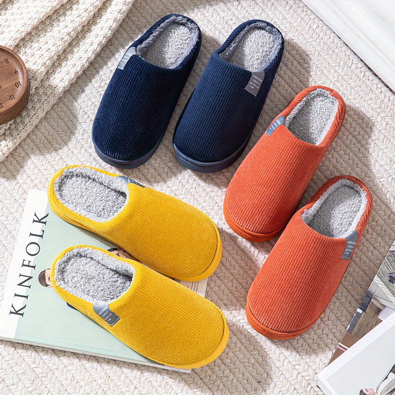 soft plush cozy house slippers anti skid slip on shoes indoor for men women winter shoes details 1