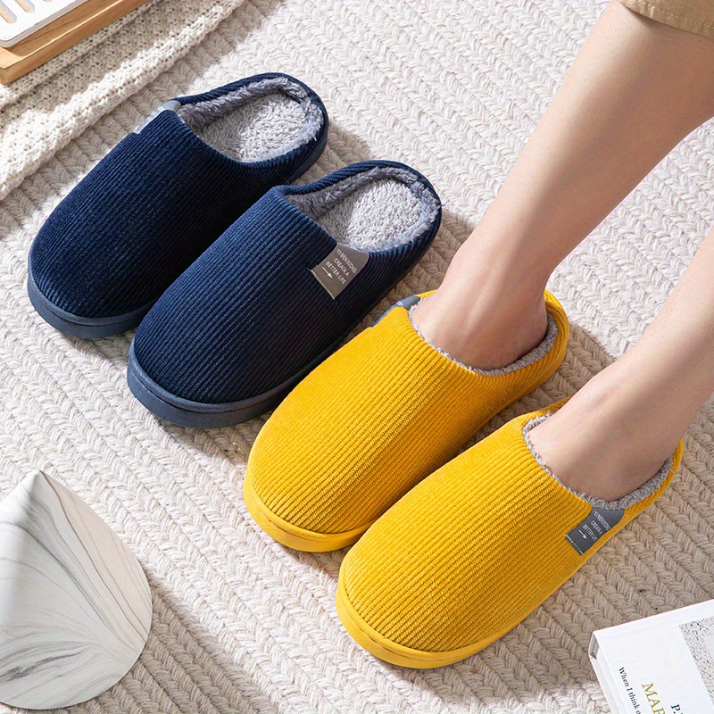 soft plush cozy house slippers anti skid slip on shoes indoor for men women winter shoes details 2