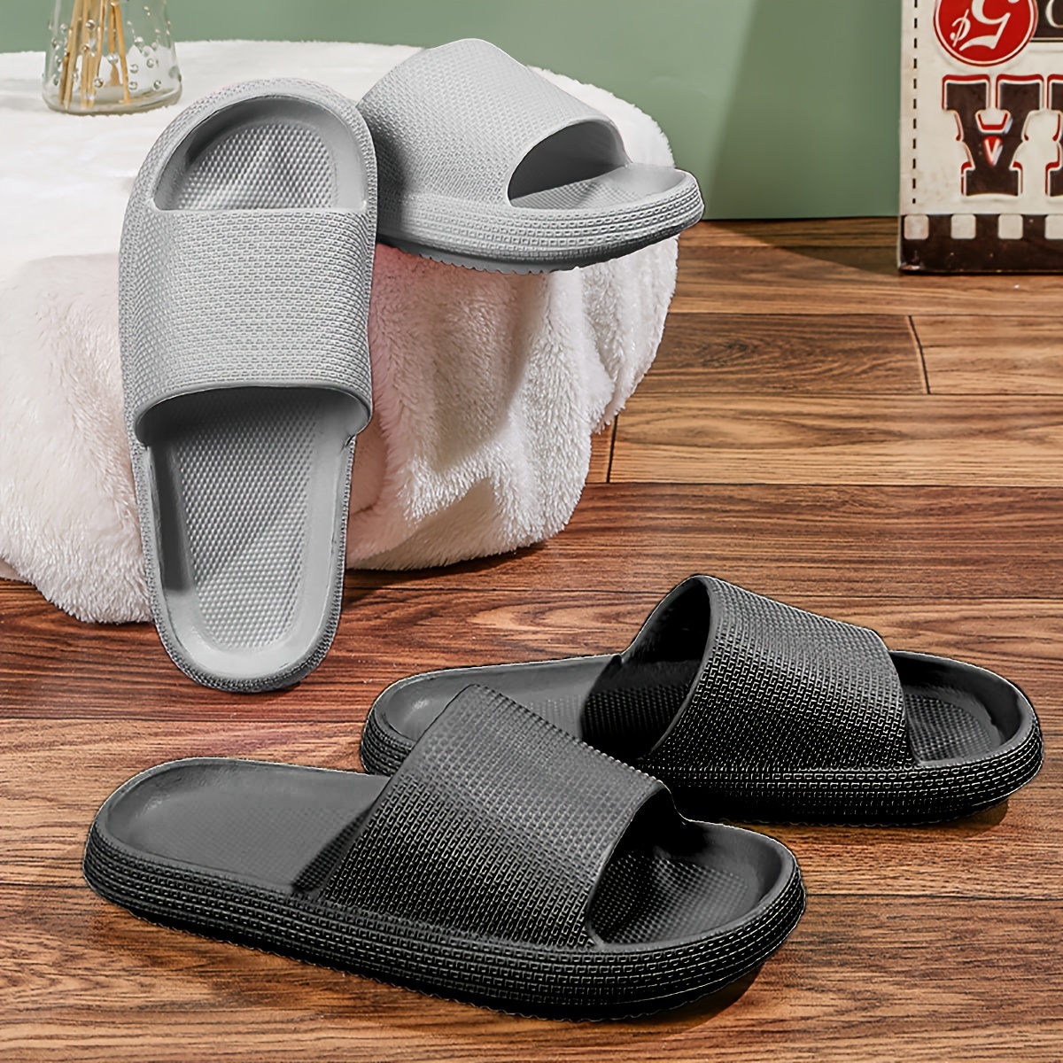 mens cloud slides slippers soft comfy lightweight non slip house shoes for indoor outdoor shower bathroom details 6