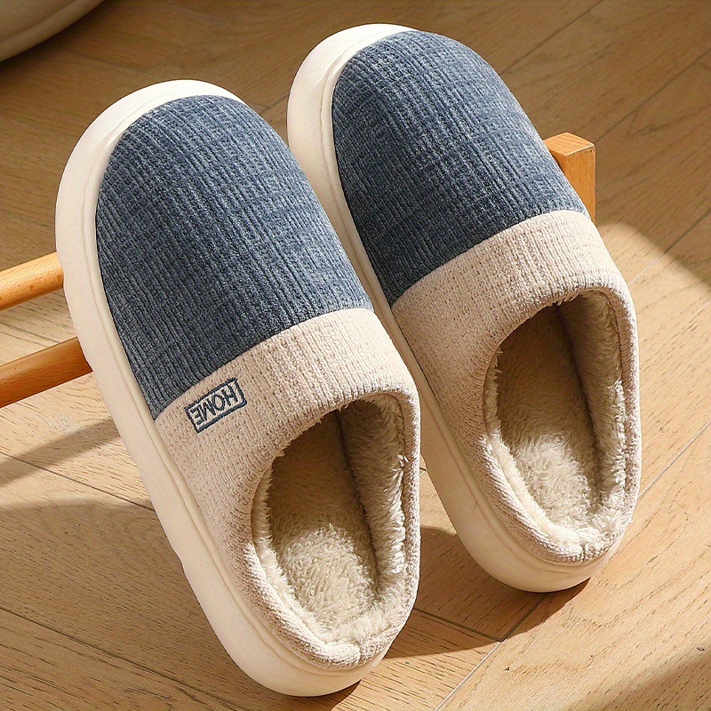 winter indoor warm man shoes couples bedroom slipper non slip soft bottom slippers unisex home slippers women cotton shoes details 3