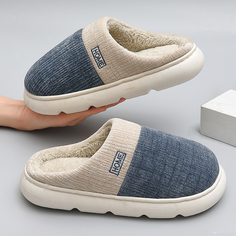 winter indoor warm man shoes couples bedroom slipper non slip soft bottom slippers unisex home slippers women cotton shoes details 5