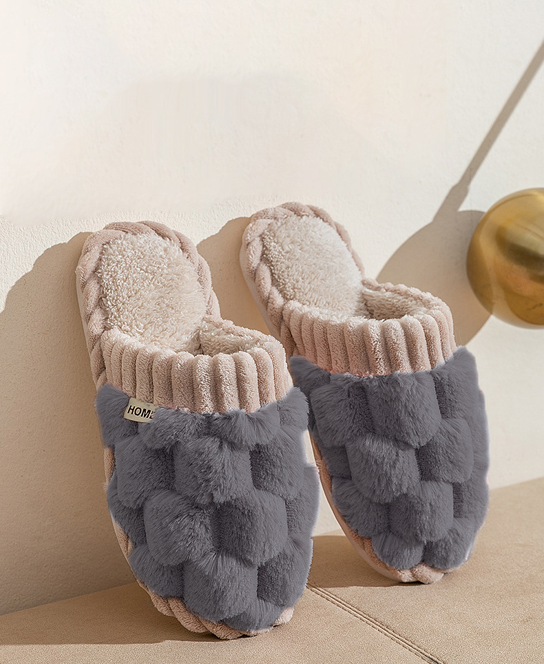 beehive like home slippers soft plush cozy house slippers anti skid slip on shoes indoor for men winter shoes details 1