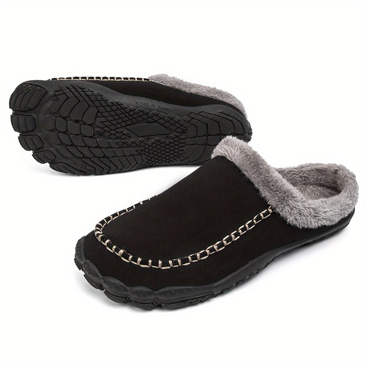 mens casual warm keeping slip on household slippers with assorted colors details 4