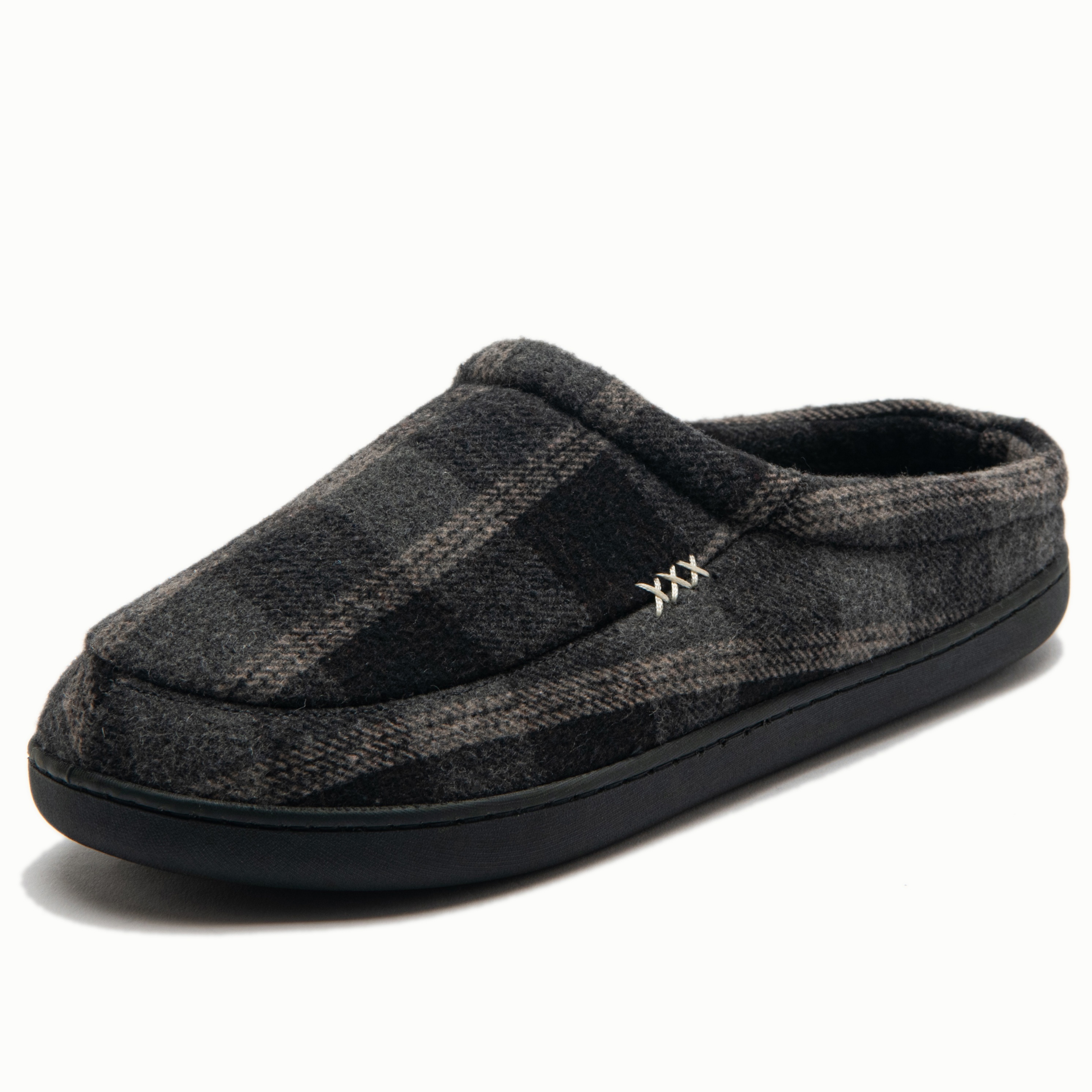 plaid home slippers soft cozy house slippers anti skid slip on shoes indoor for men fall winter shoes with plus sizes available details 1