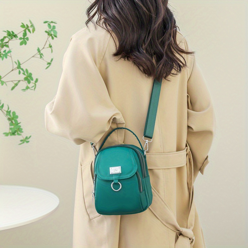 mini casual design crossbody bag solid color satchel bag all match zipper shoulder bag details 0