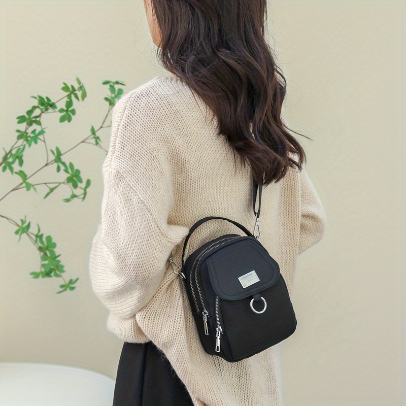 mini casual design crossbody bag solid color satchel bag all match zipper shoulder bag details 1