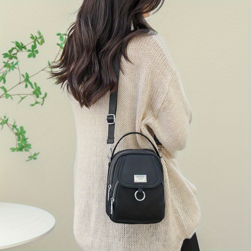 mini casual design crossbody bag solid color satchel bag all match zipper shoulder bag details 2