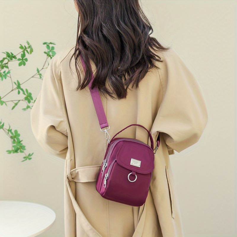 mini casual design crossbody bag solid color satchel bag all match zipper shoulder bag details 3