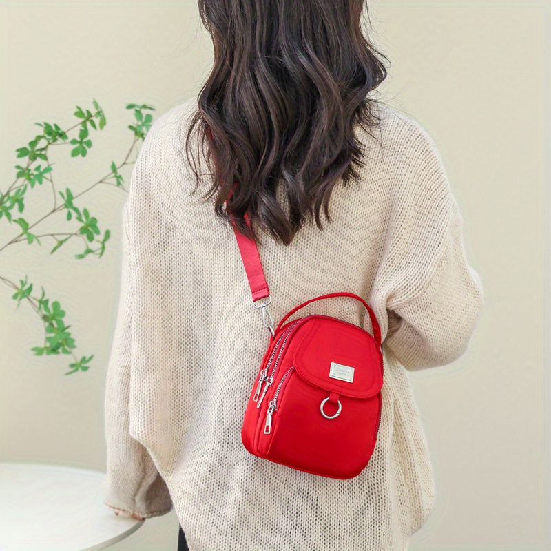 mini casual design crossbody bag solid color satchel bag all match zipper shoulder bag details 4