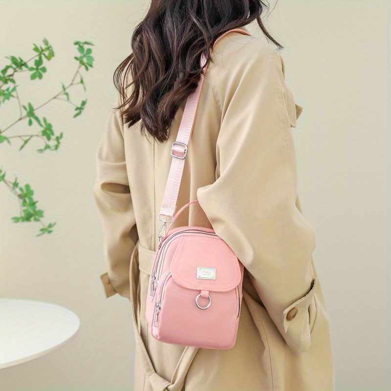 mini casual design crossbody bag solid color satchel bag all match zipper shoulder bag details 5