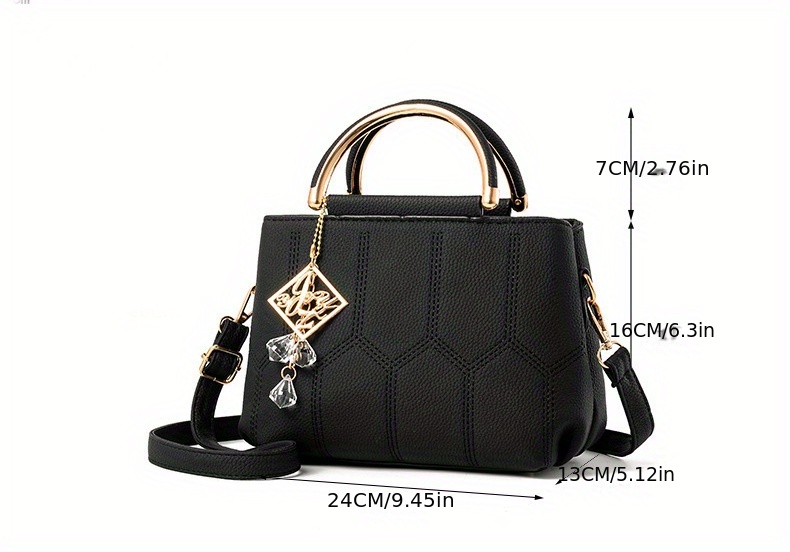 womens elegant geometric pattern satchel bag all match shoulder bag casual tote bag details 0