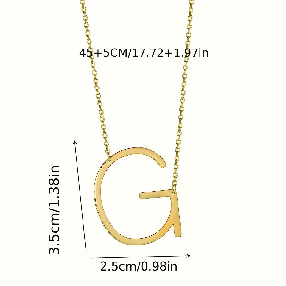 large initial necklace name monogram pendant necklace minimalist english letter clavicle chain accessories for women girls gift details 3