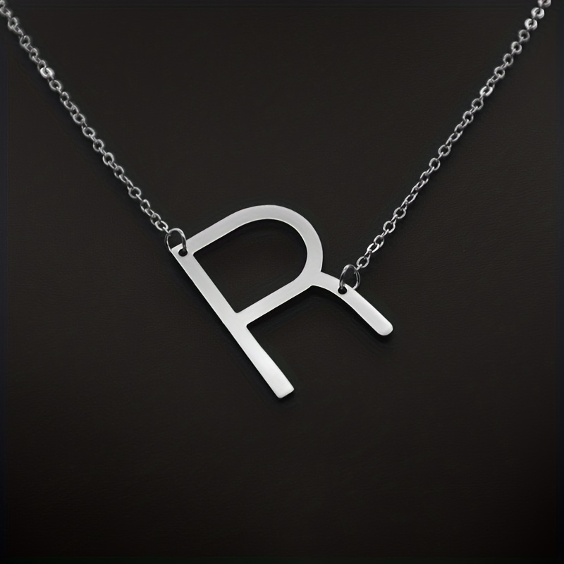 large initial necklace name monogram pendant necklace minimalist english letter clavicle chain accessories for women girls gift details 4