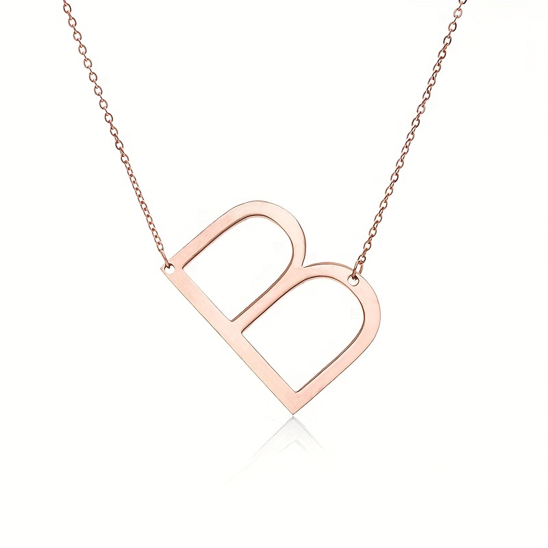 large initial necklace name monogram pendant necklace minimalist english letter clavicle chain accessories for women girls gift details 8