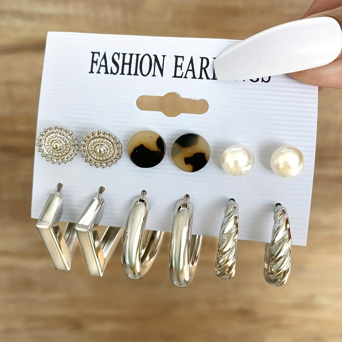 10 12 pairs set of hoop earrings vintage simple style alloy jewelry for women girls hollow imitation pearl love rhinestone design details 4