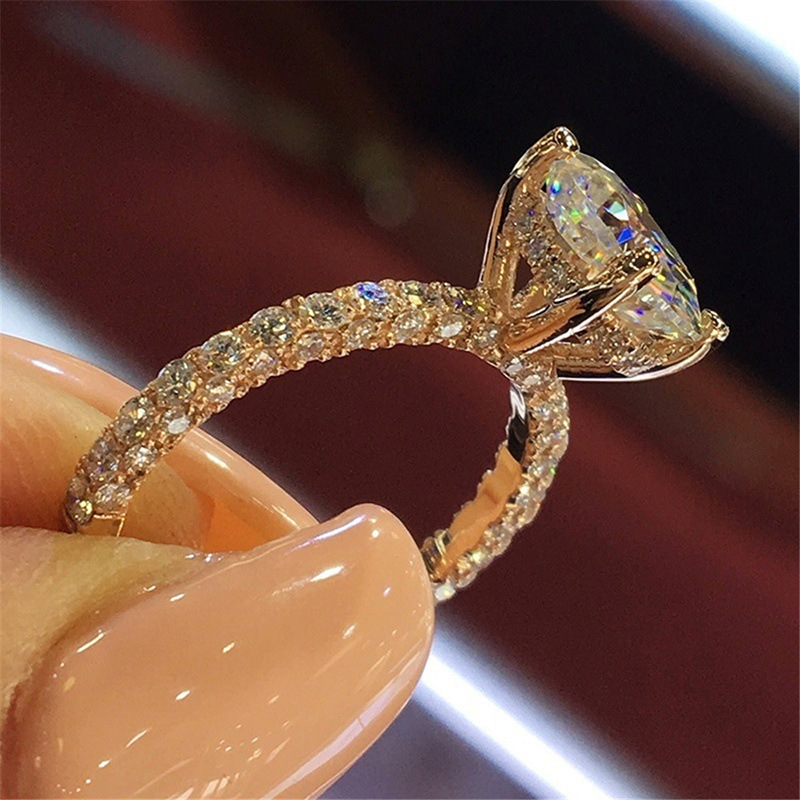 hot selling promise ring inlaid solitaire zircon paved micro shining zircon luxury engagement wedding jewelry for bride dainty chrismas evening party decor details 1