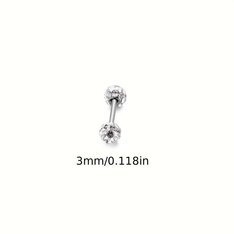 stud earrings ball design alloy earrings plating spiral rhinestone fashion style jewelry trendy gift for women girls details 4