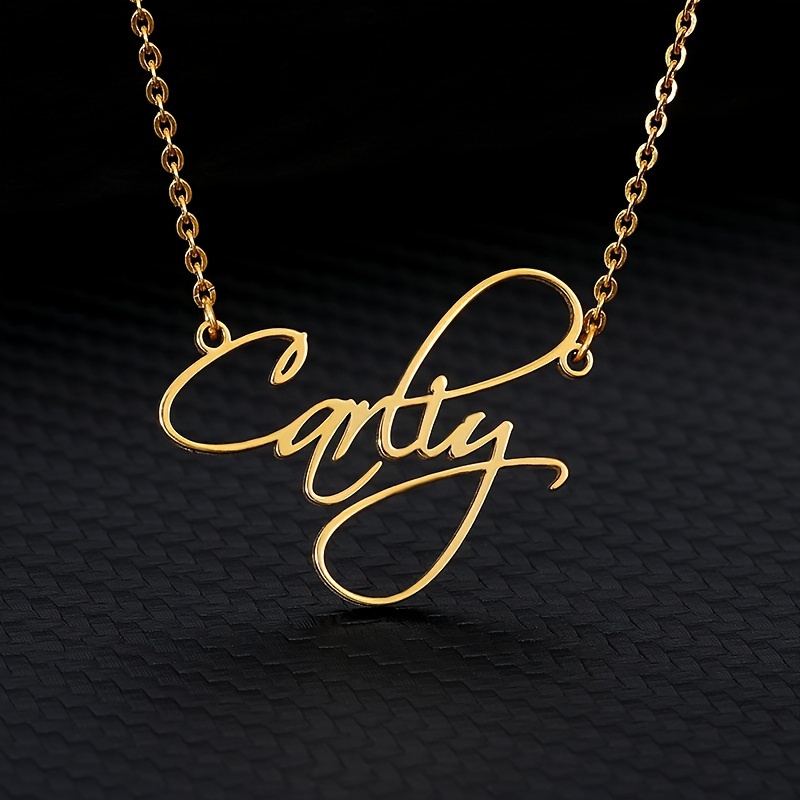 personalized creative diy customized cursive script english letter necklace customied only english language details 2