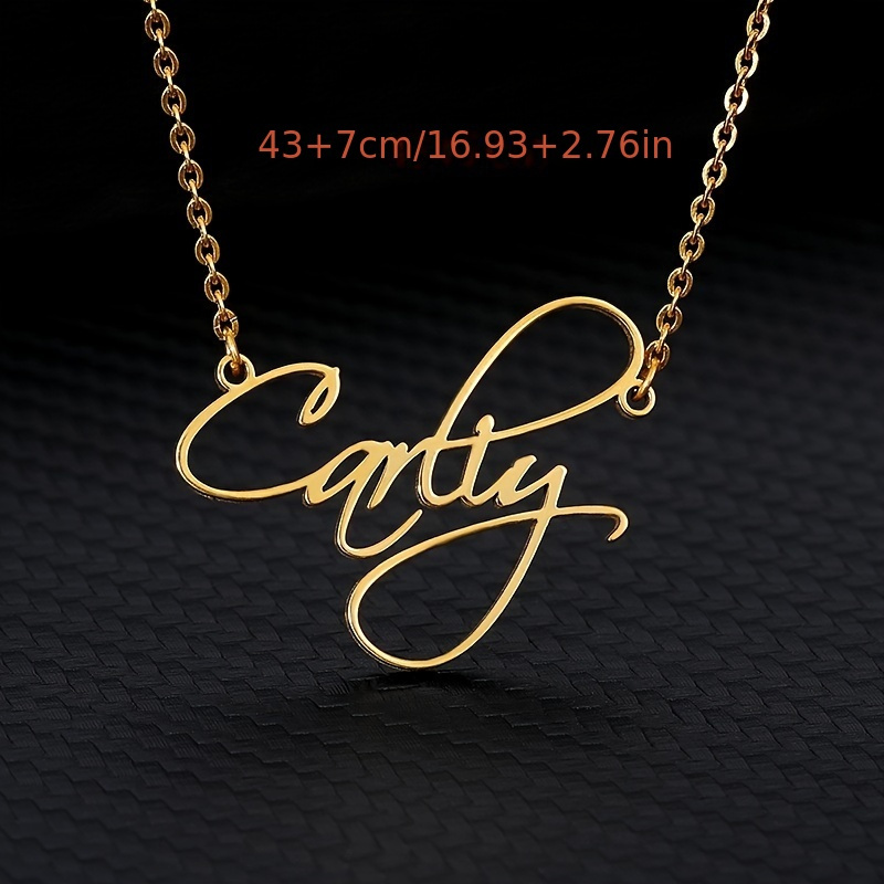 personalized creative diy customized cursive script english letter necklace customied only english language details 4