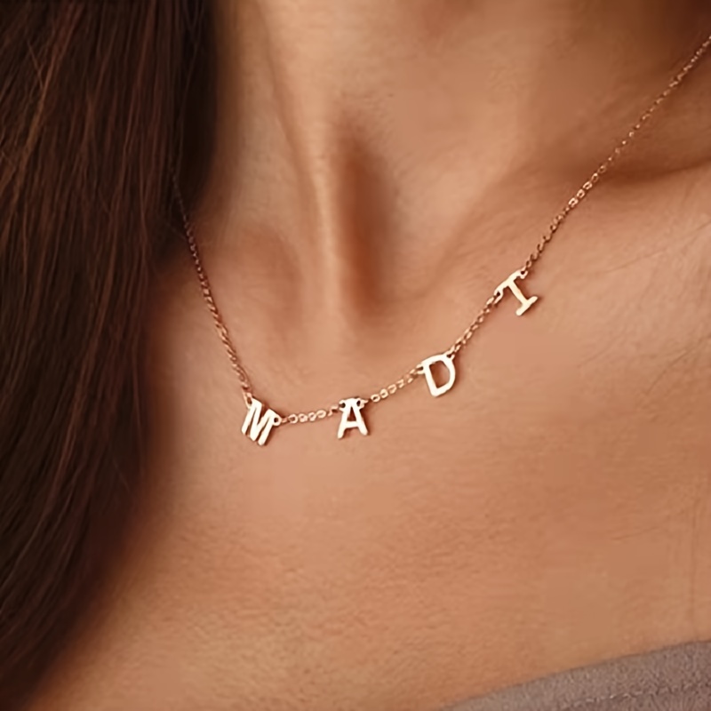 personalized custom name necklace for women stainless steel choke golden heart diy initial handmade necklace jewelry girls hip hop jewelry holiday gift english letters only details 6