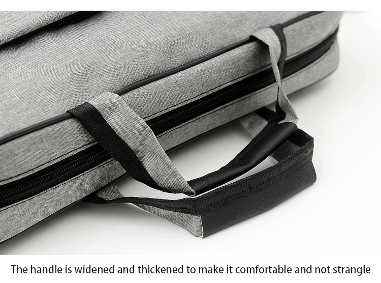 17 laptop bag lightweight business briefcase with shoulder strap for women men gray black details 3