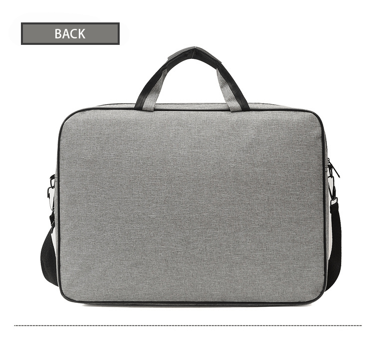 17 laptop bag lightweight business briefcase with shoulder strap for women men gray black details 6