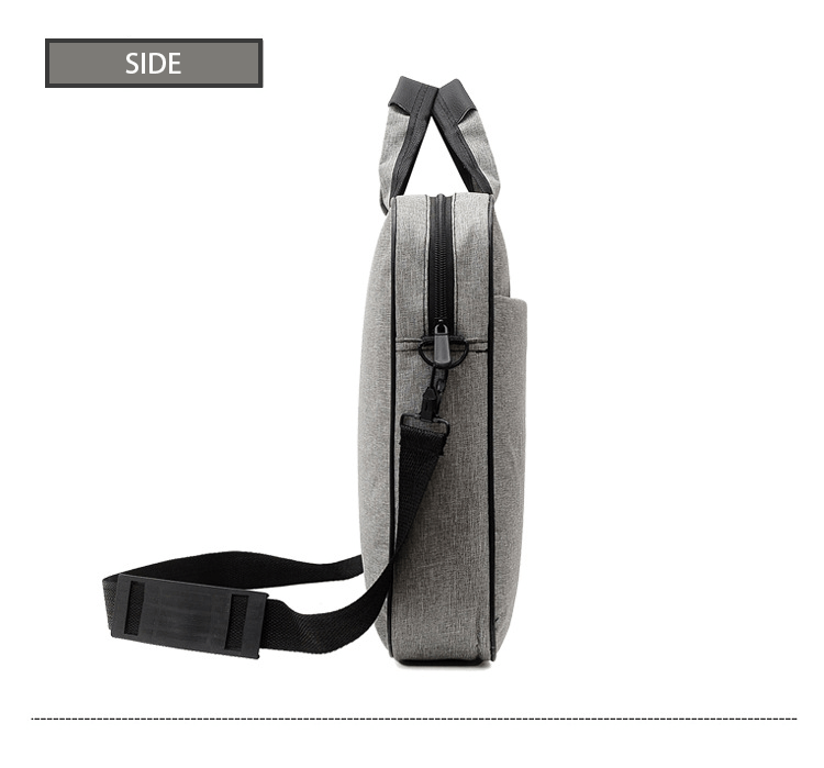 17 laptop bag lightweight business briefcase with shoulder strap for women men gray black details 7