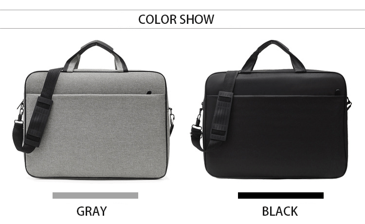 17 laptop bag lightweight business briefcase with shoulder strap for women men gray black details 10