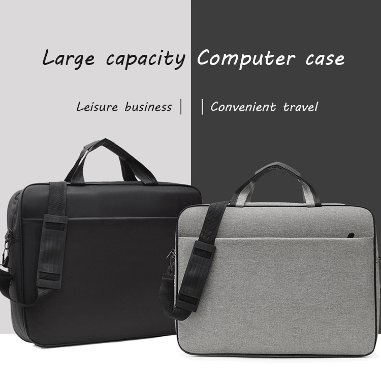 17 laptop bag lightweight business briefcase with shoulder strap for women men gray black details 12