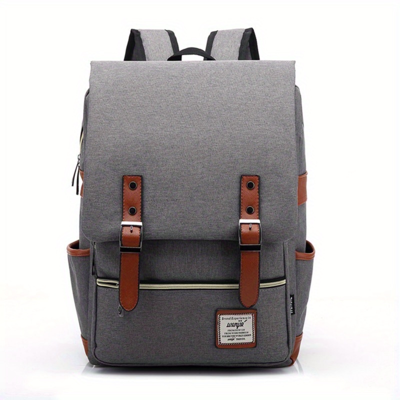 vintage laptop backpack with usb charging port elegant water resistant travelling backpack casual daypacks college shoulder bag for men women fits up to 15 6inch laptop details 15