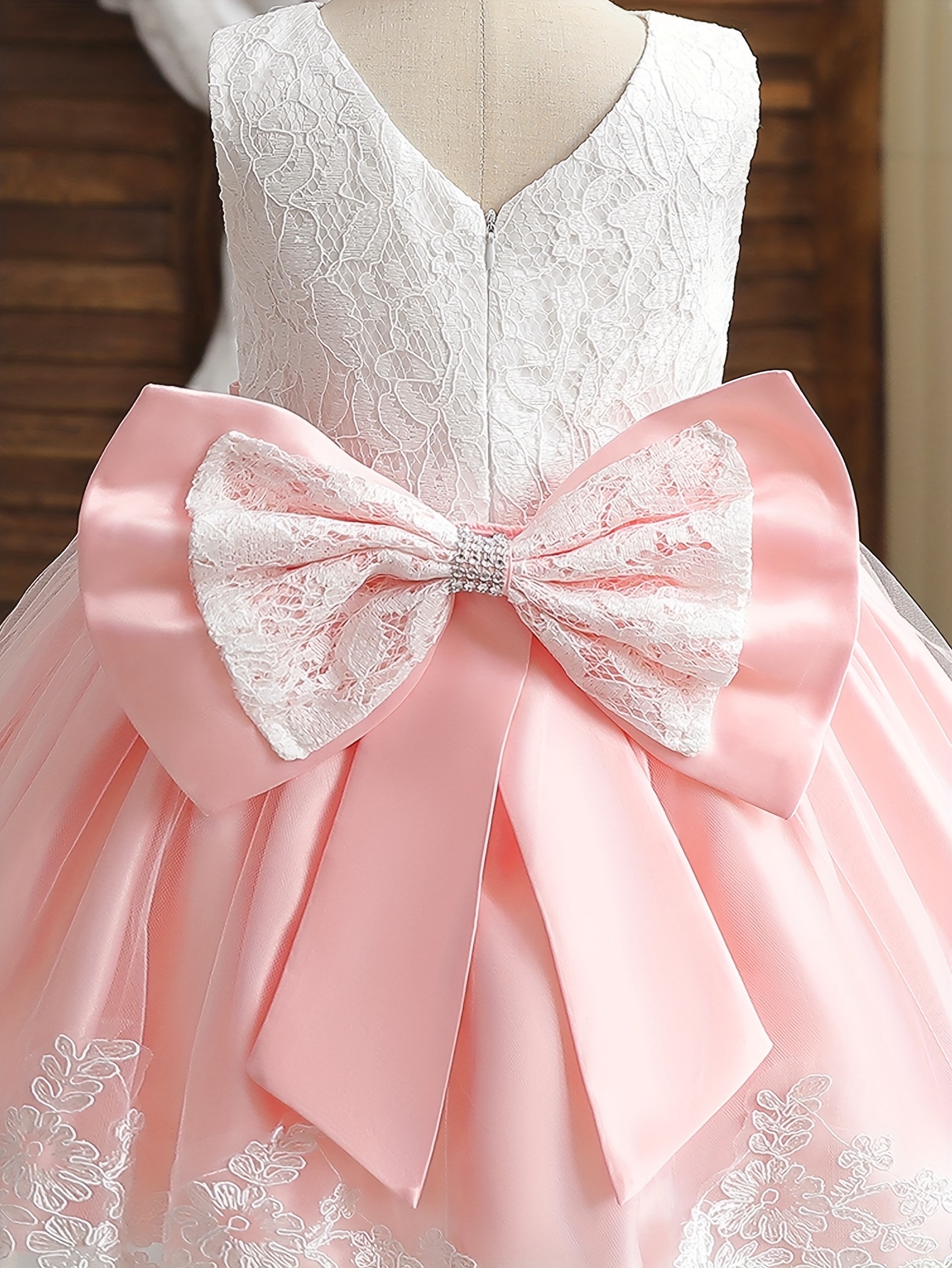 gorgeous princess party dress toddler girl tutu birthday bowknot lace christening cute sleeveless wedding gown dress details 13