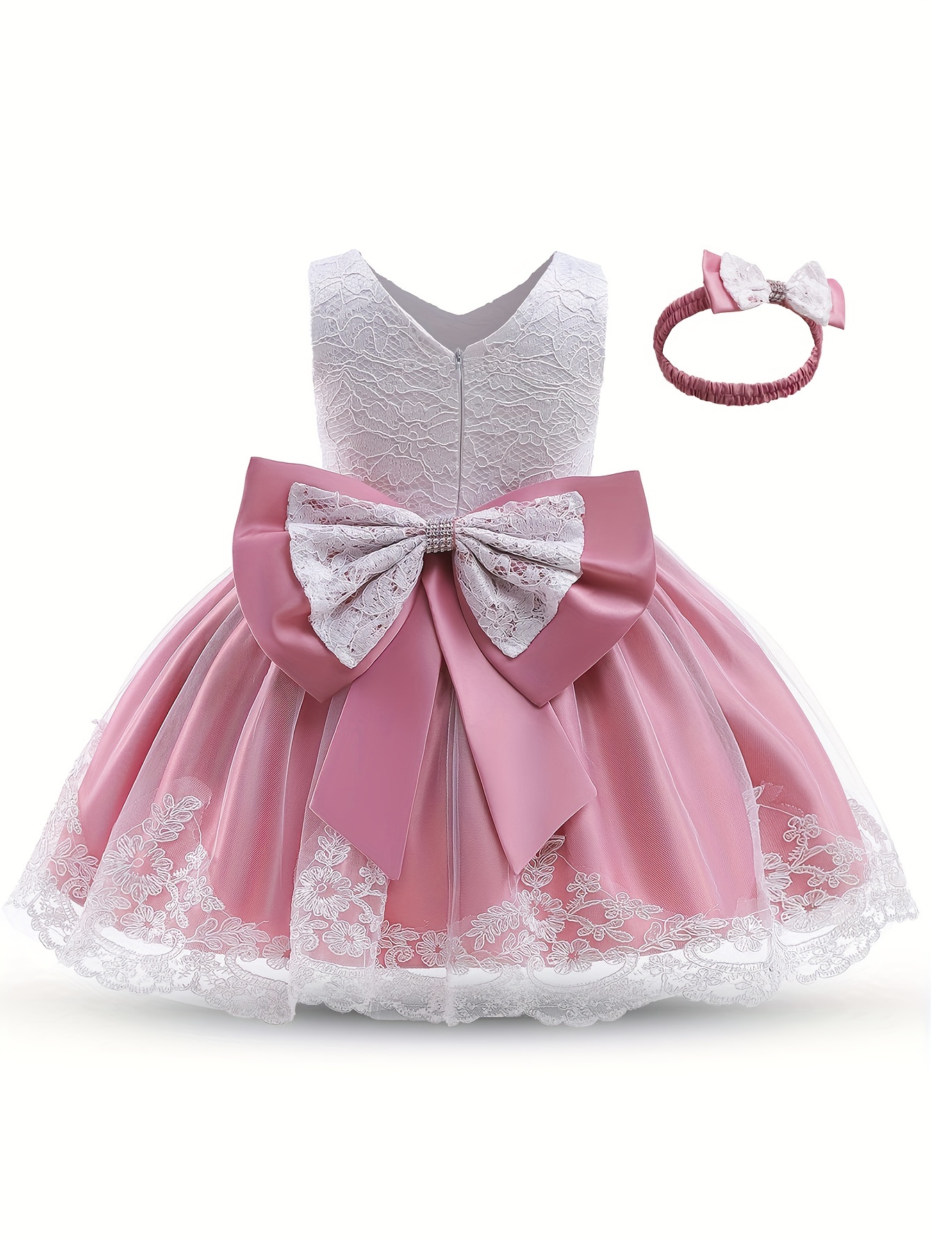 gorgeous princess party dress toddler girl tutu birthday bowknot lace christening cute sleeveless wedding gown dress details 15