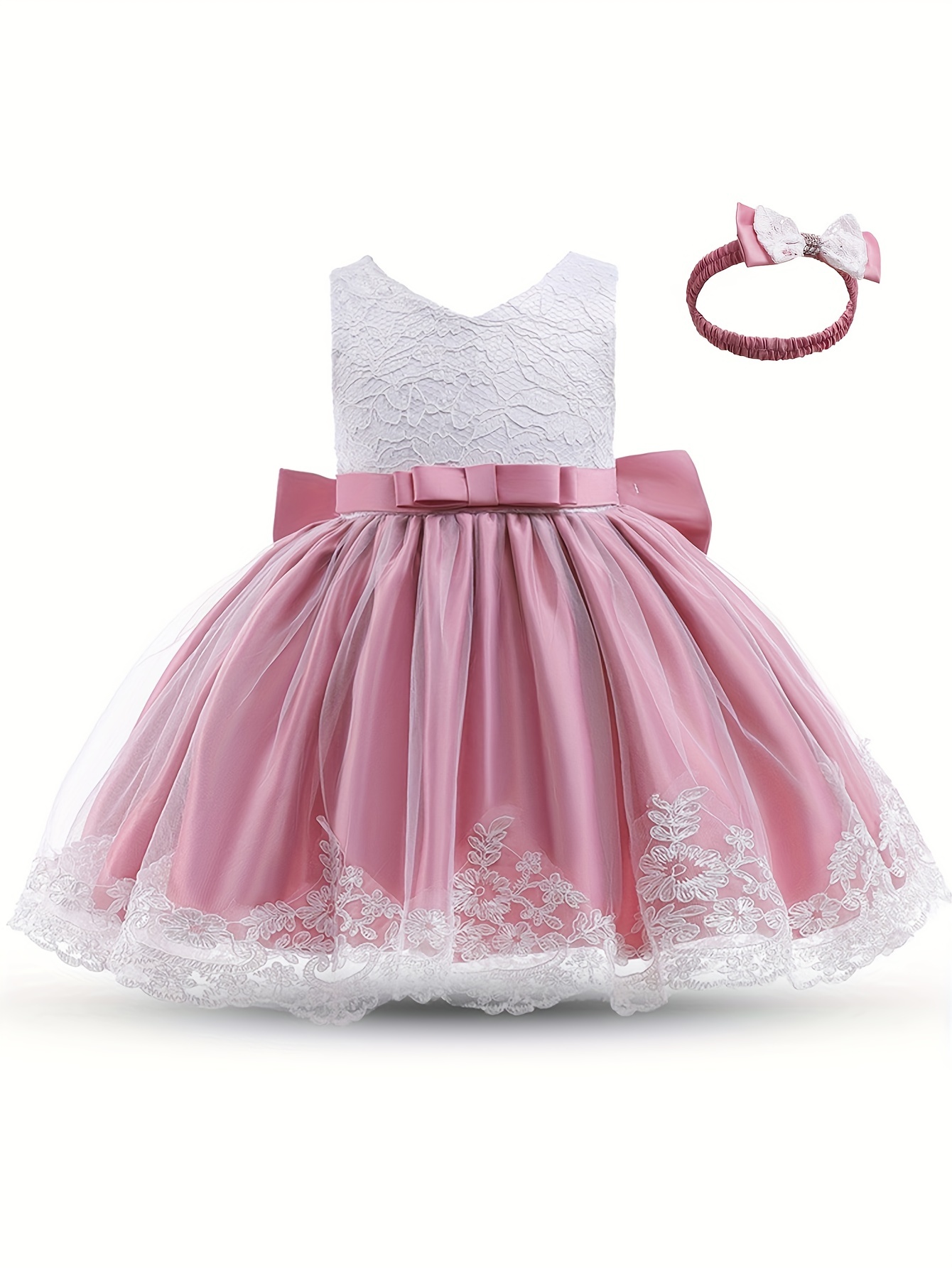 gorgeous princess party dress toddler girl tutu birthday bowknot lace christening cute sleeveless wedding gown dress details 16