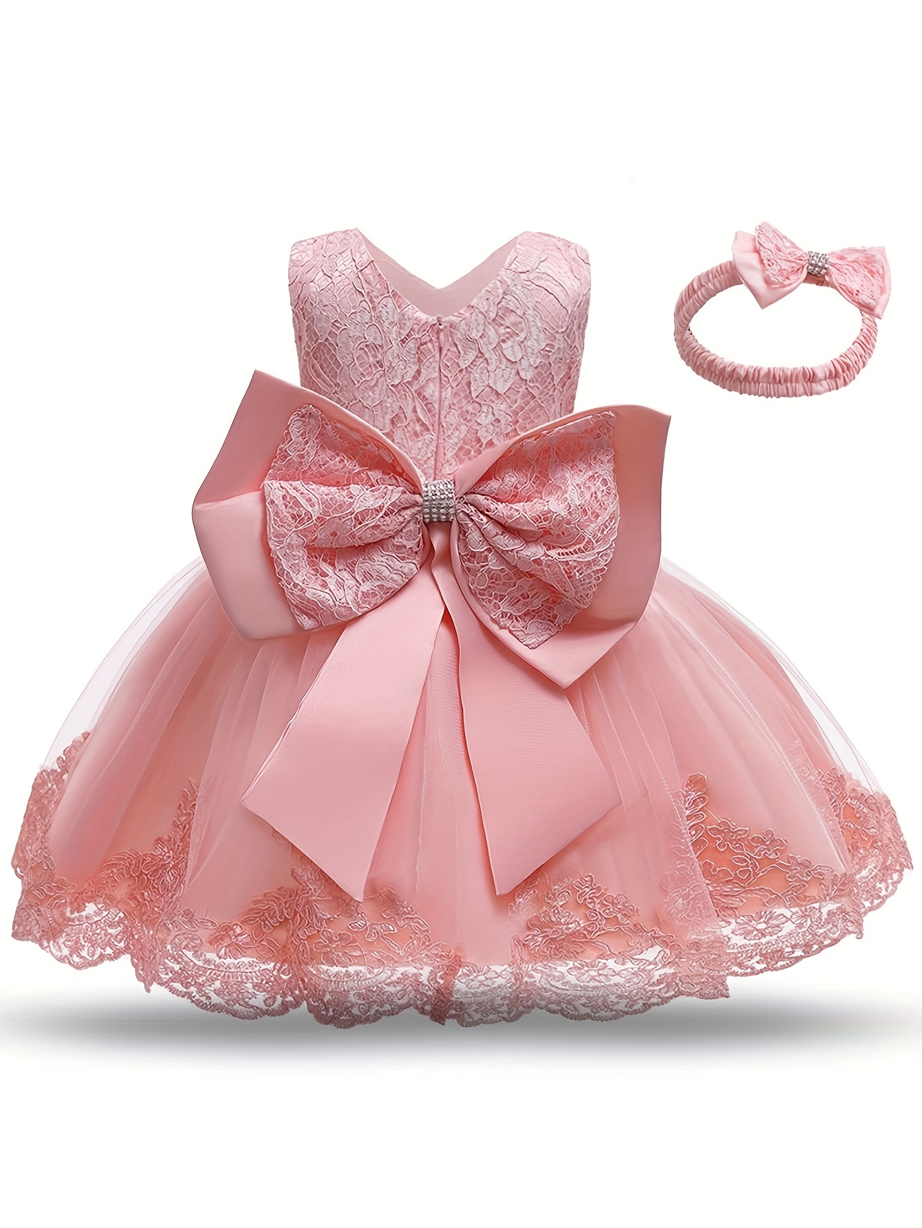 gorgeous princess party dress toddler girl tutu birthday bowknot lace christening cute sleeveless wedding gown dress details 20