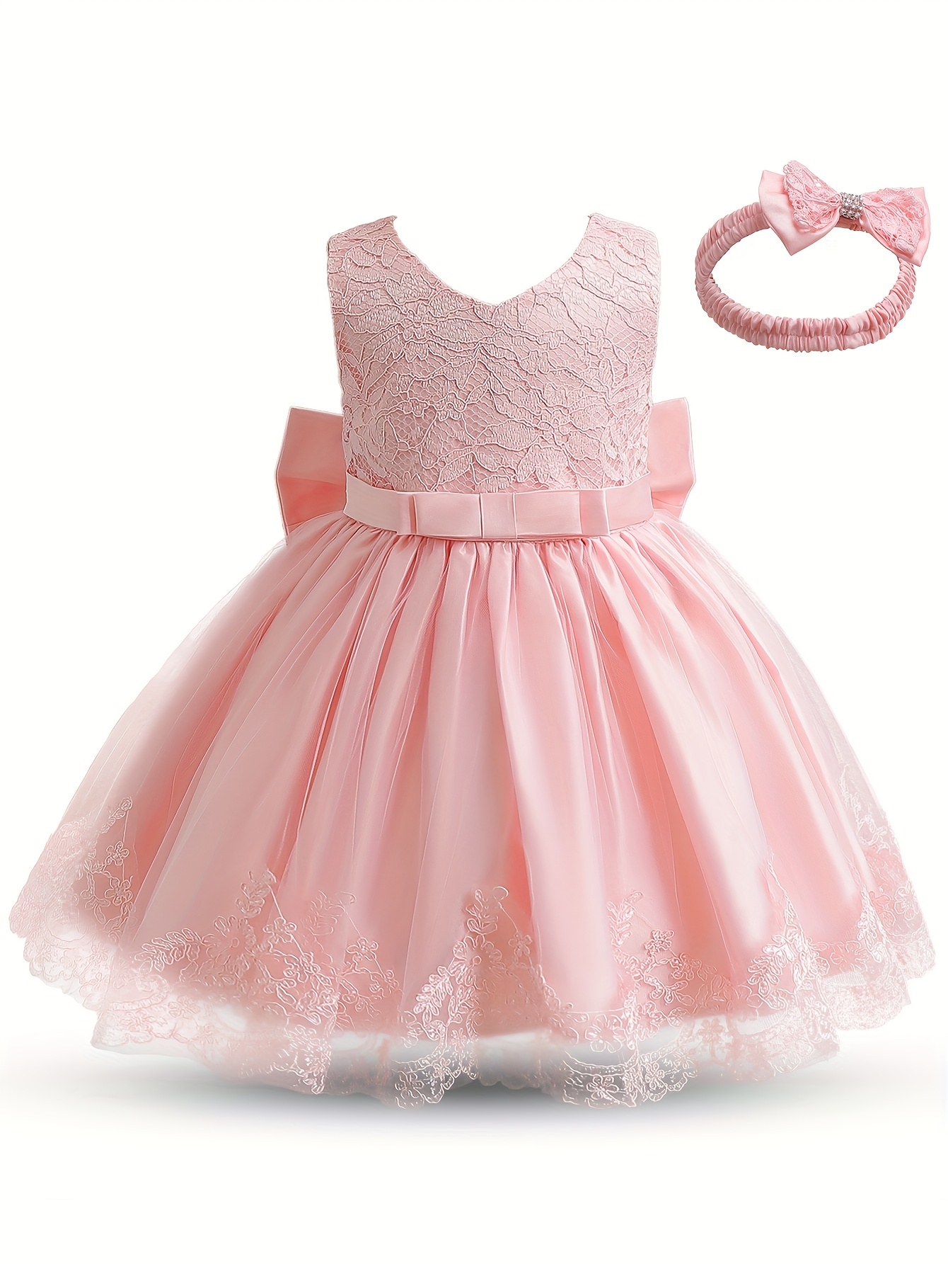 gorgeous princess party dress toddler girl tutu birthday bowknot lace christening cute sleeveless wedding gown dress details 21