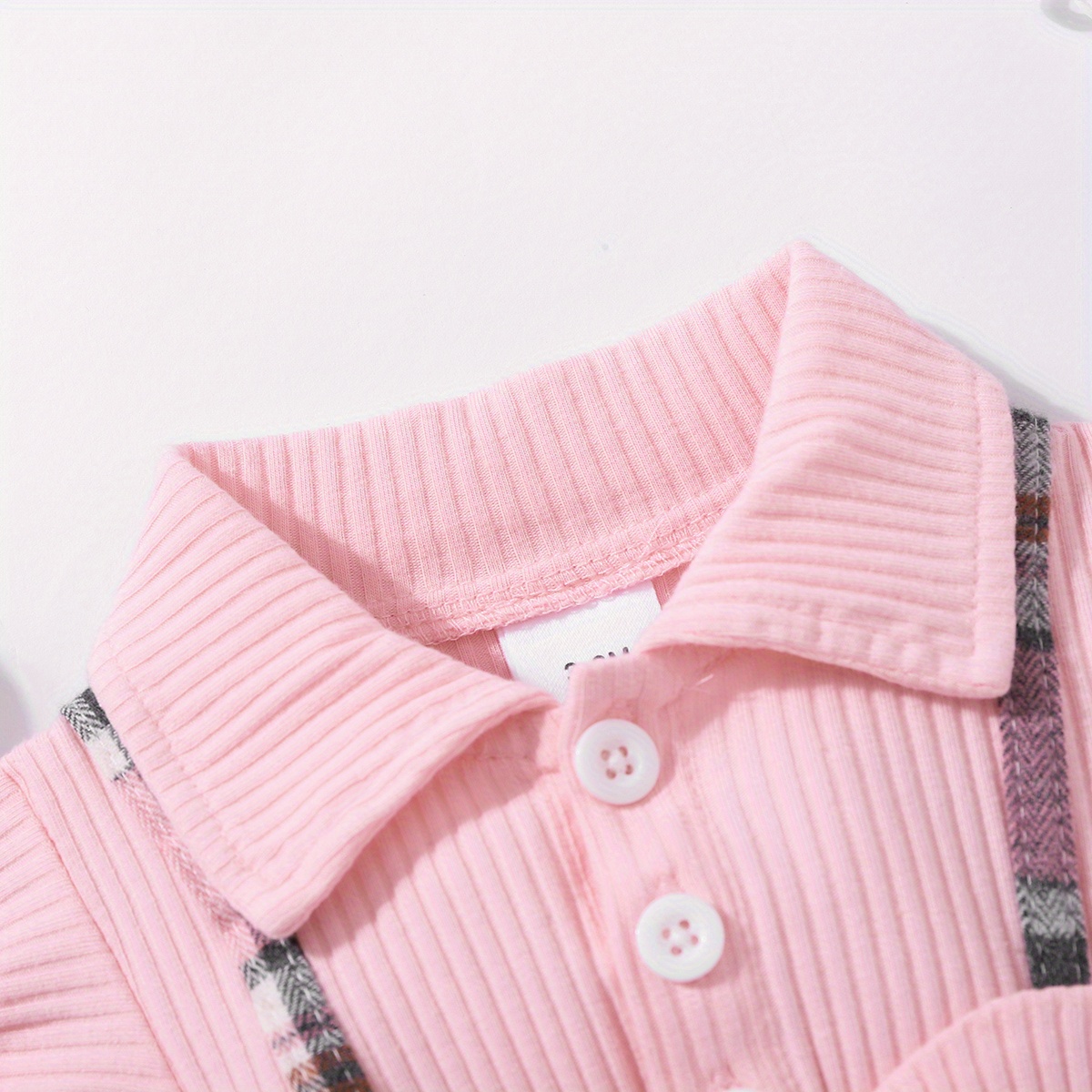 girls casual plaid bowknot flutter sleeve lapel collar dress trendy stitching dress toddlers children cotton summer clothes details 8