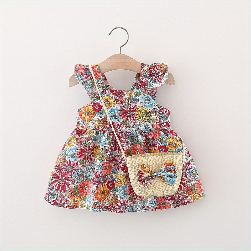 vintage baby girl-2pcs set vintage baby girl dresses summer cotton thin toddler kids costume sleeveless infant children clothes send bag 0 to 3 years old details 1