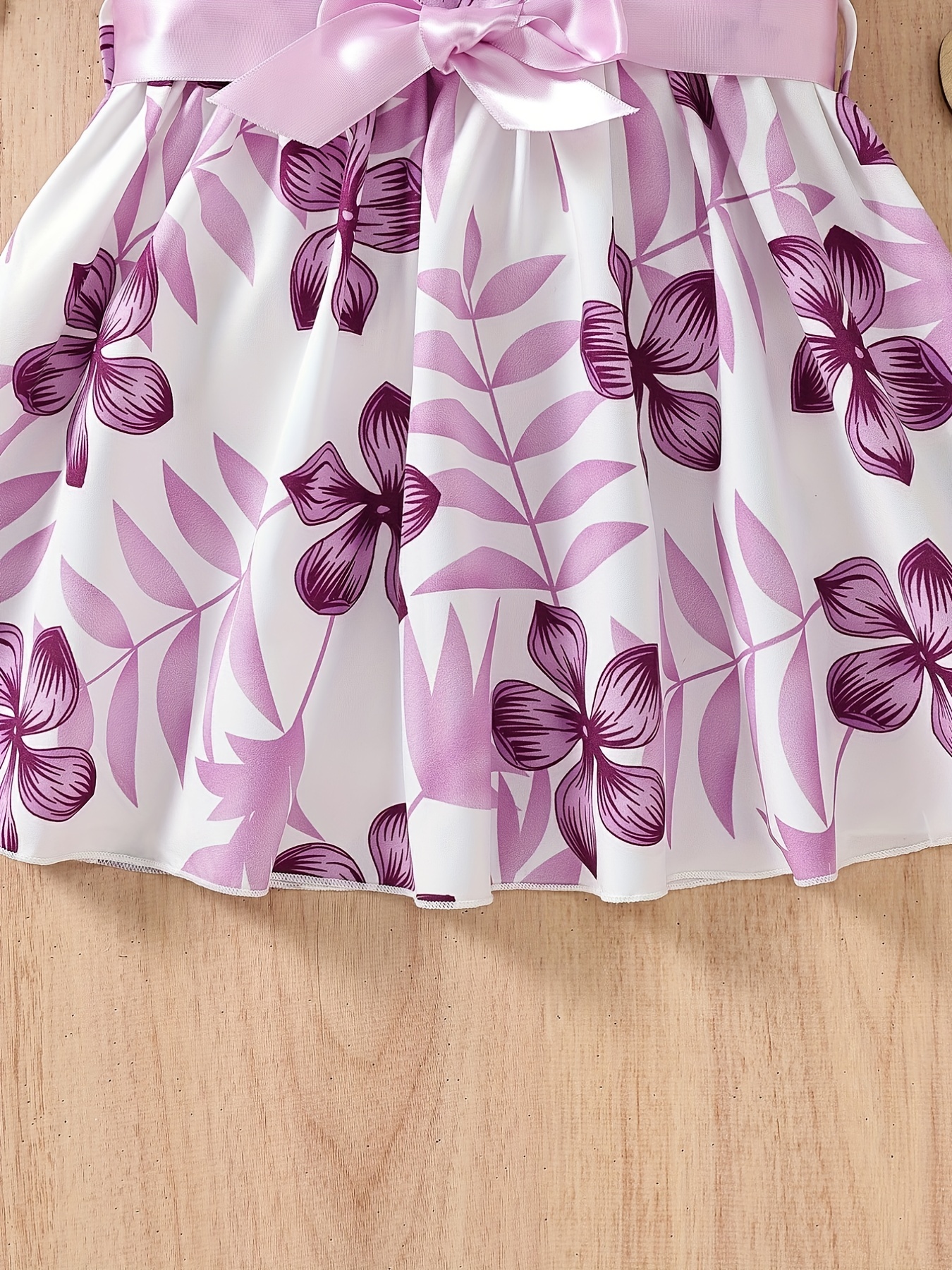 baby girl casual-baby girls casual floral print sleeveless belted dress kids clothes details 23