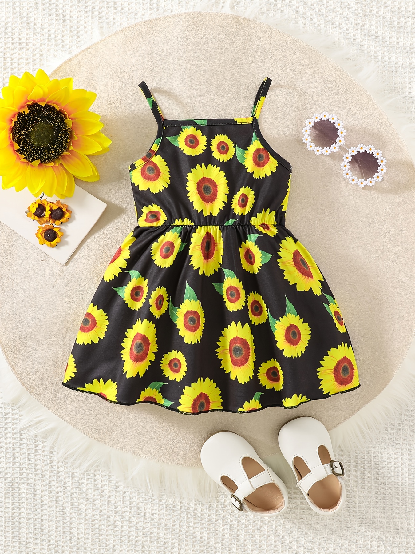 baby girls cute cartoon print pleated dress princess dresses summer cami dresses details 16