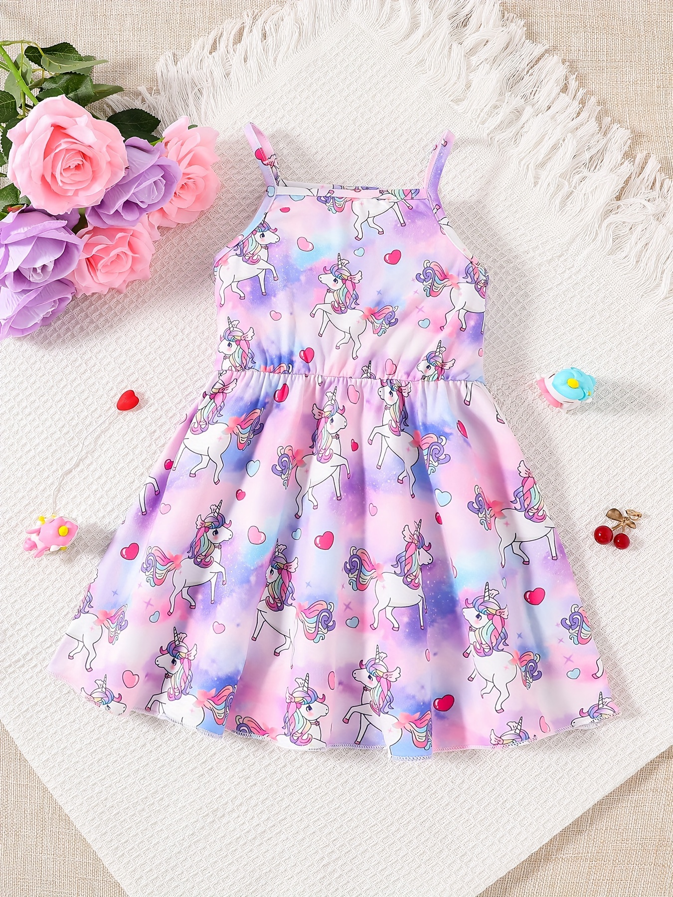 baby girls cute cartoon print pleated dress princess dresses summer cami dresses details 27